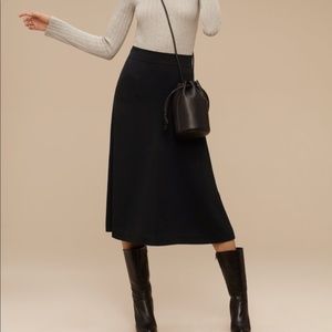 Aritzia Black Midi Skirt
